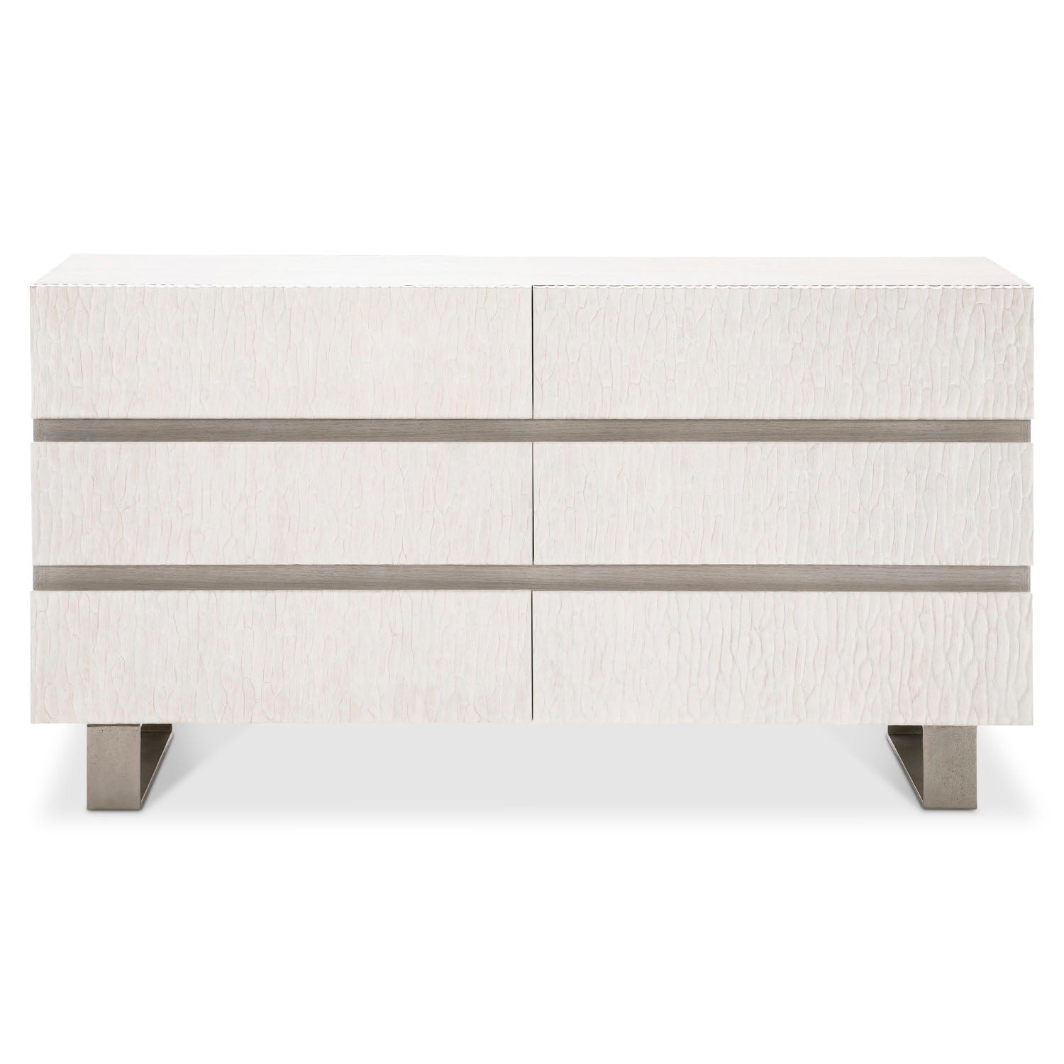 Bernhardt Solaria 6 Drawer Dresser in Weathered Bone finish, side profile