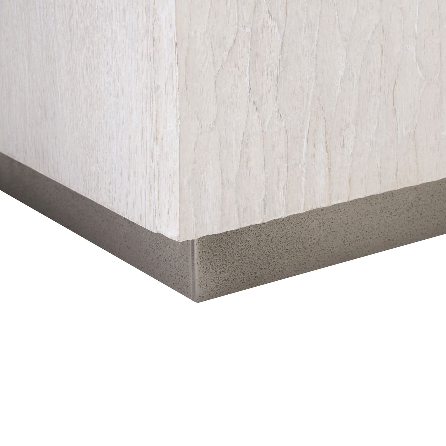 Bernhardt Solaria Entertainment Credenza with 5 Doors in Weathered Bone finish, close-up of the finish