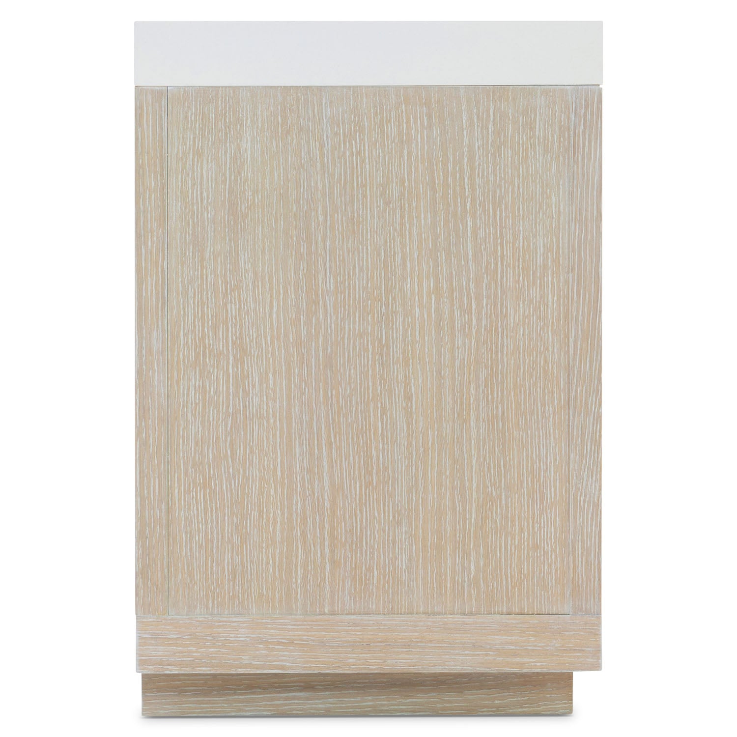 Bernhardt Solaria Entertainment Credenza with 3 Drawers in Fossil finish, shown to scale