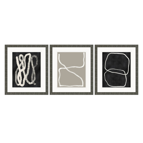 Gunnarsdottir Naive Lines II Giclee Framed Art Set of 3