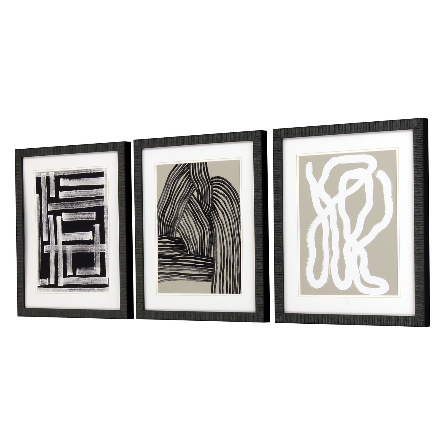 Gunnarsdottir Naive Lines III Giclee Framed Art Set of 3