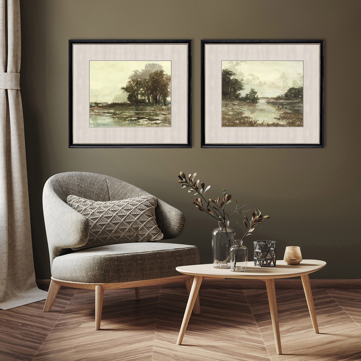 Stellar Sunset Pond I Framed Art Set of 2