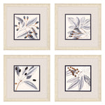 Haase Blue Botanical Framed Art Set of 4