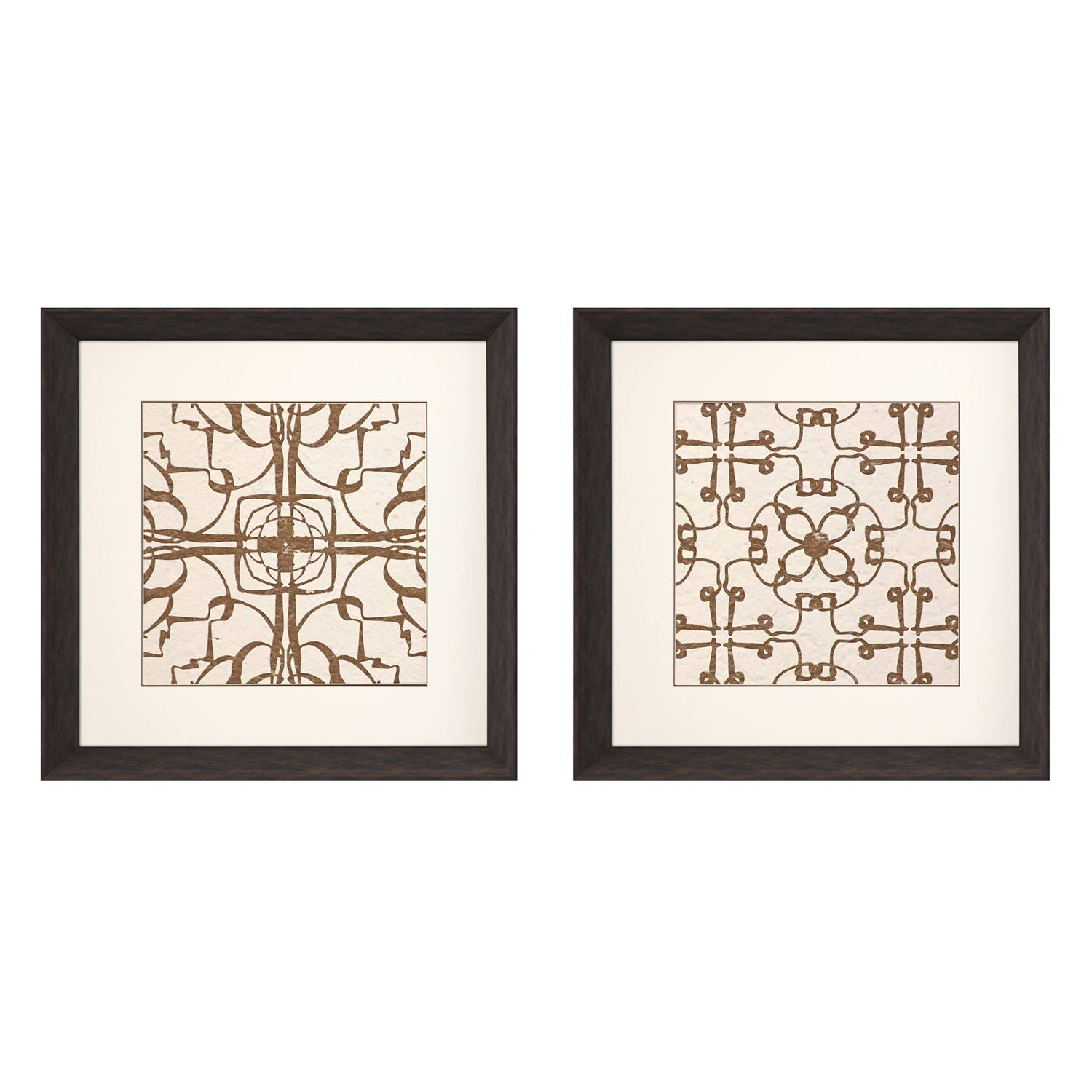 Saunders Motif On Cream II Framed Art Set of 2