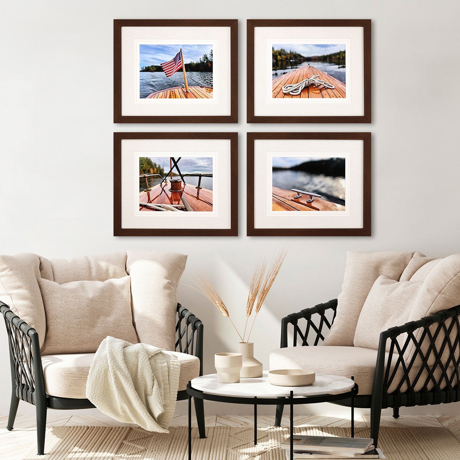 Langdon Peaceful Lake Framed Art Set of 4
