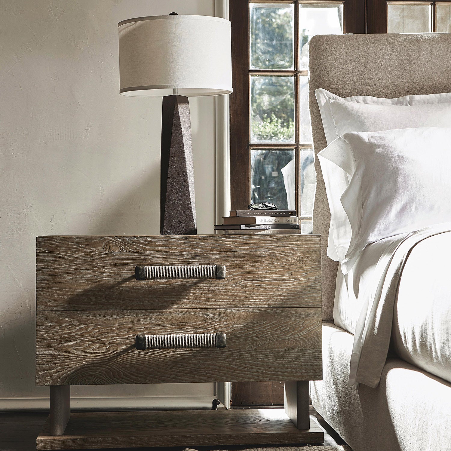 Bernhardt Casa Paros Nightstand with Panel Base