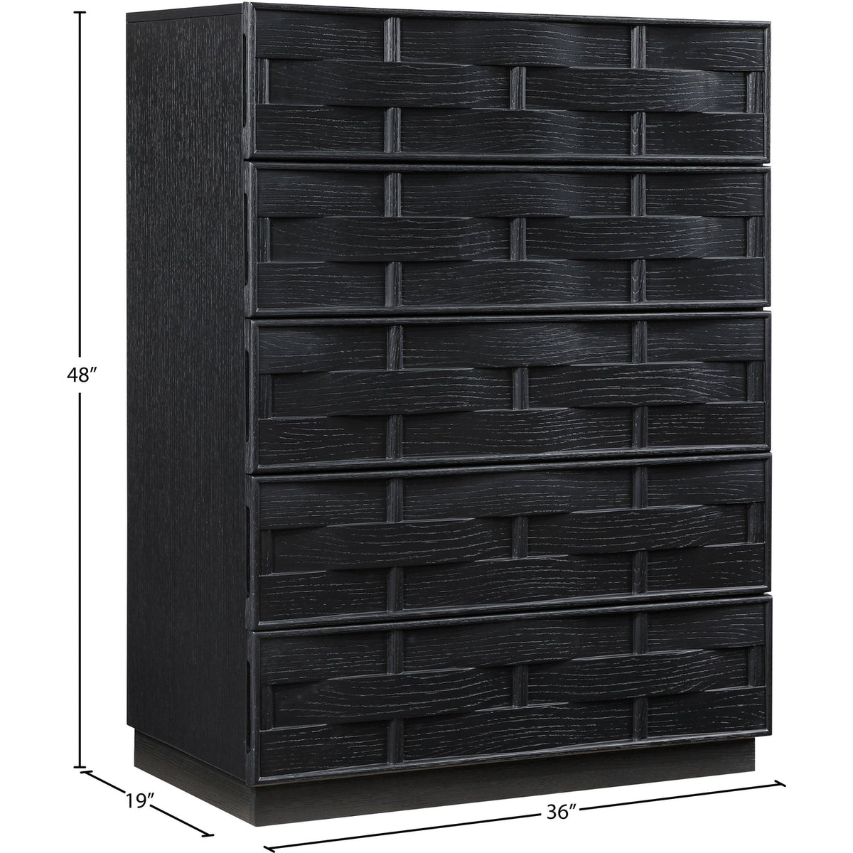 Weave Black Oak Veneer Chest