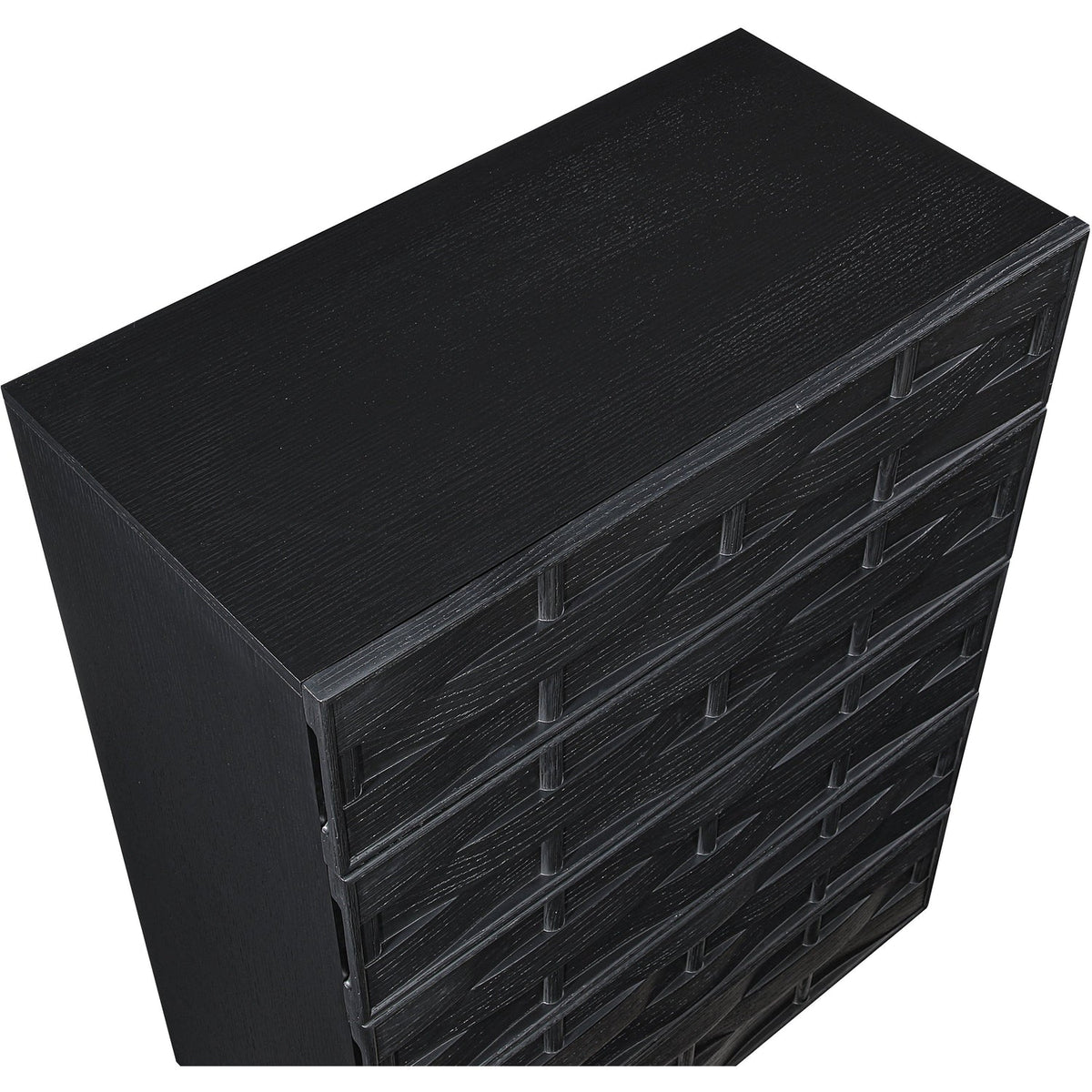 Weave Black Oak Veneer Chest