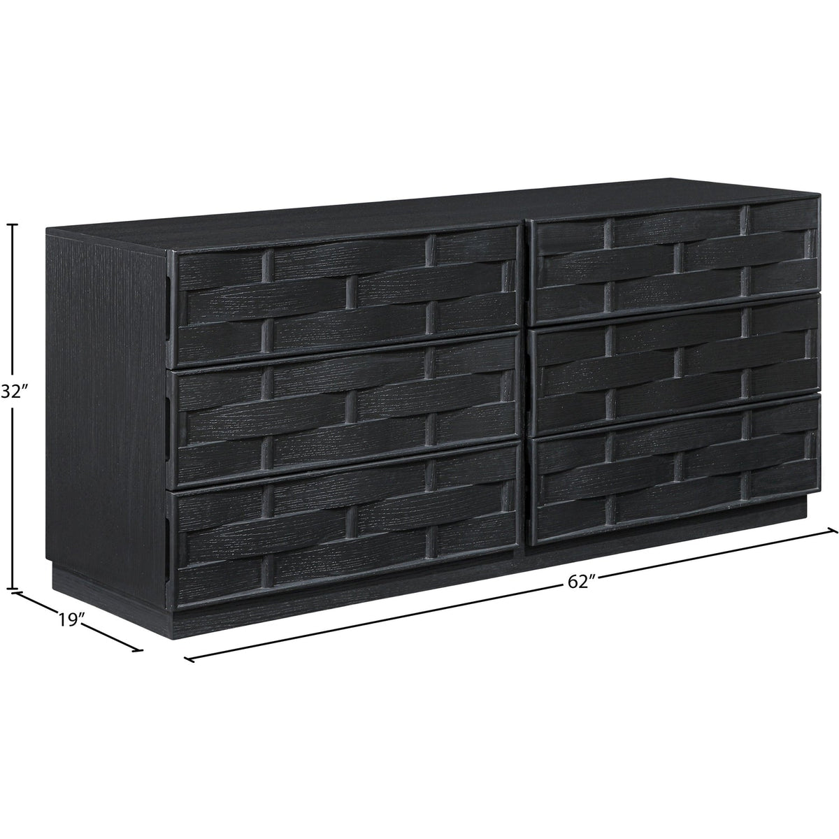 Weave Black Oak Veneer Dresser