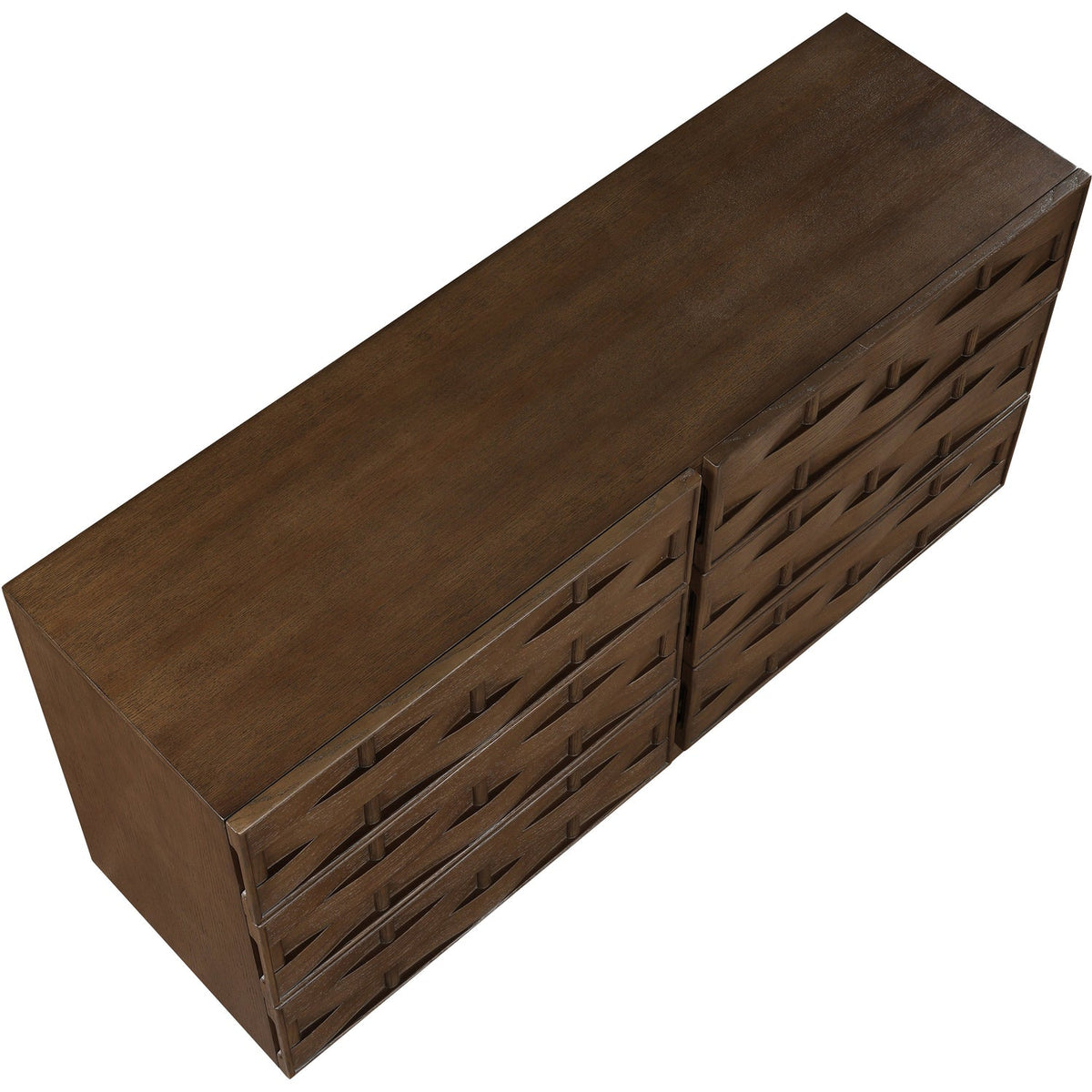 Weave Brown Oak Veneer Dresser