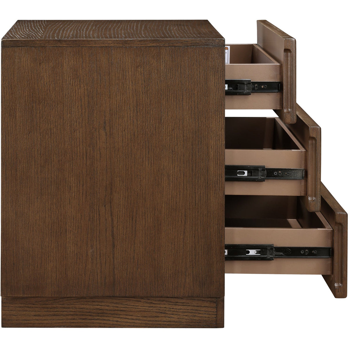 Weave 24in Brown Oak Veneer Nightstand Set of 2