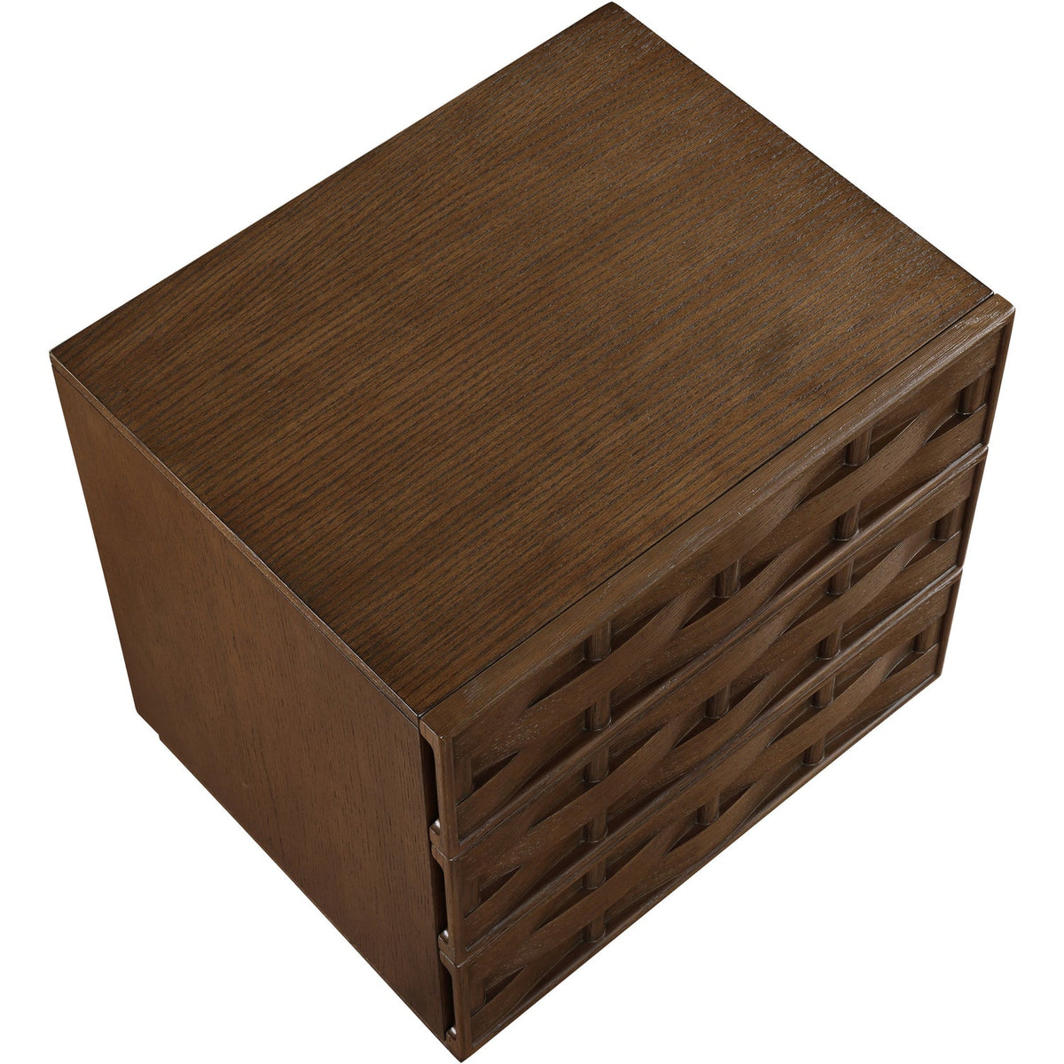 Weave 24in Brown Oak Veneer Nightstand Set of 2