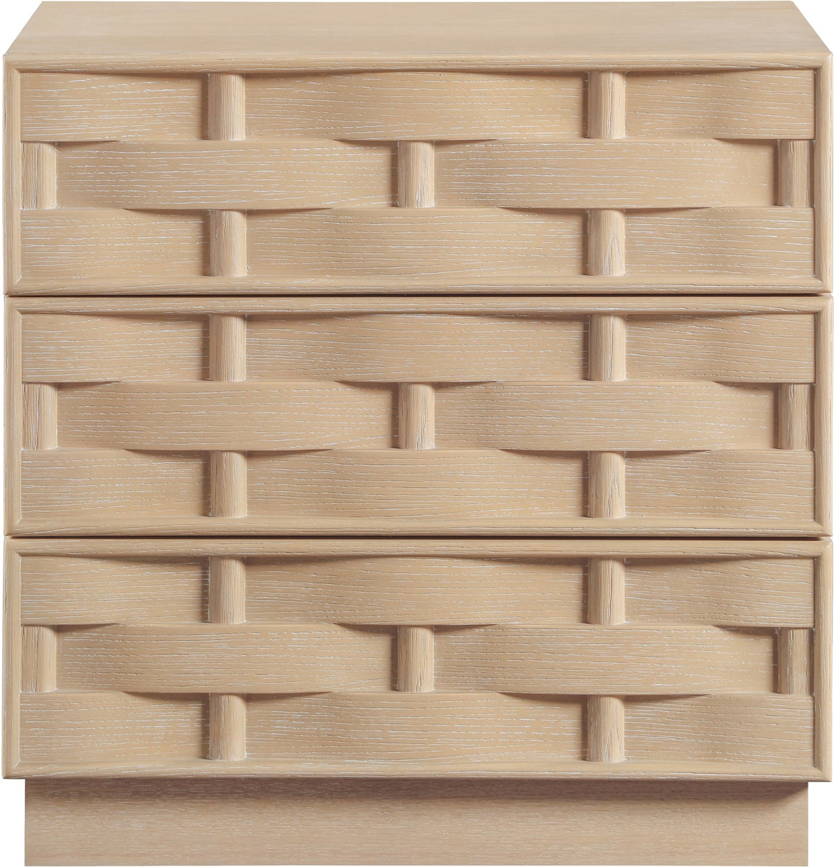 Weave 24in Natural Oak Veneer Nightstand Set of 2