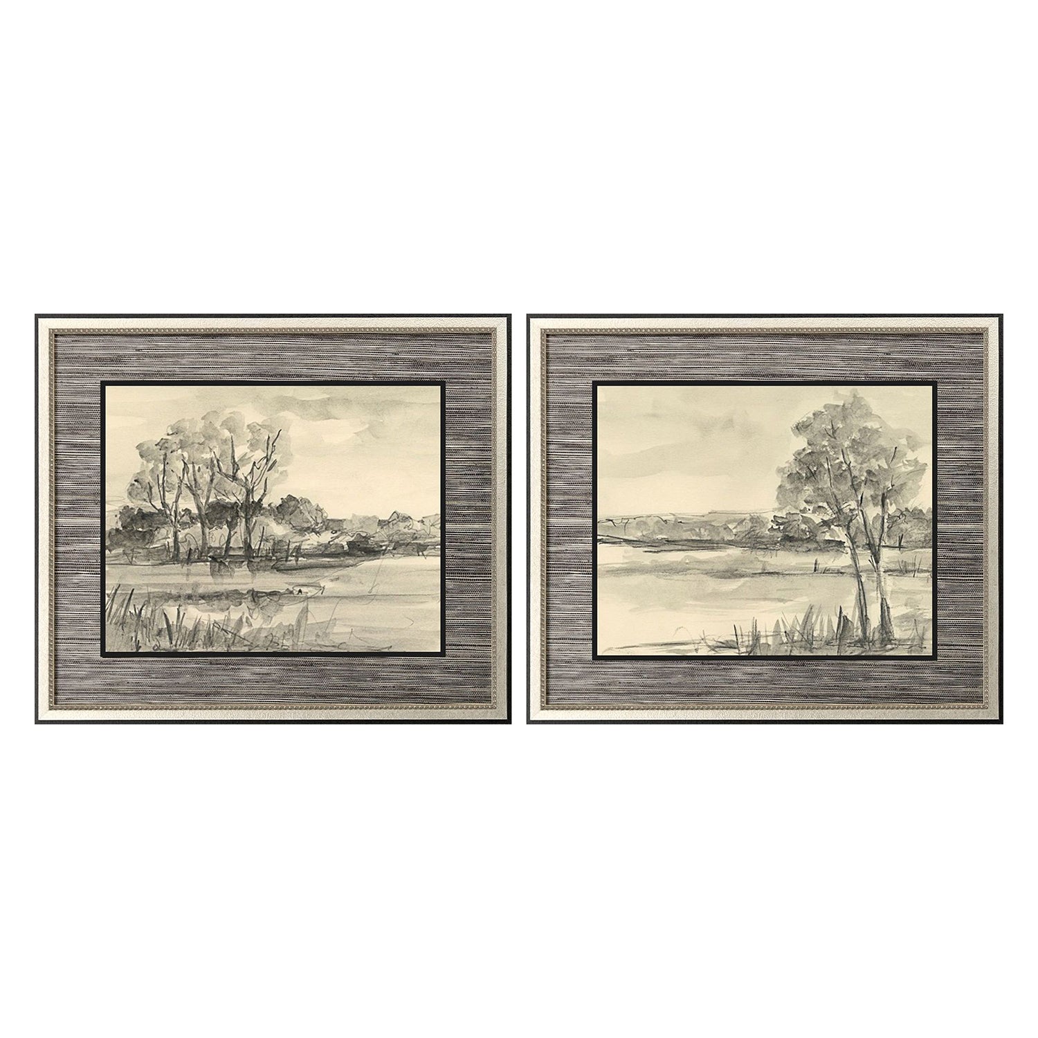 Harper Graphite Plein Air Framed Art Set of 2