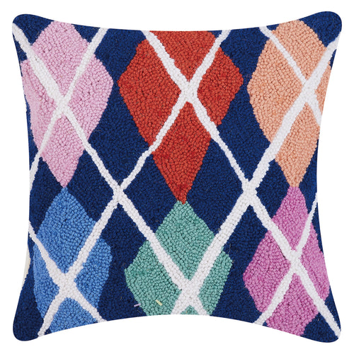 Ampersand Holiday Argyle Hook Throw Pillow