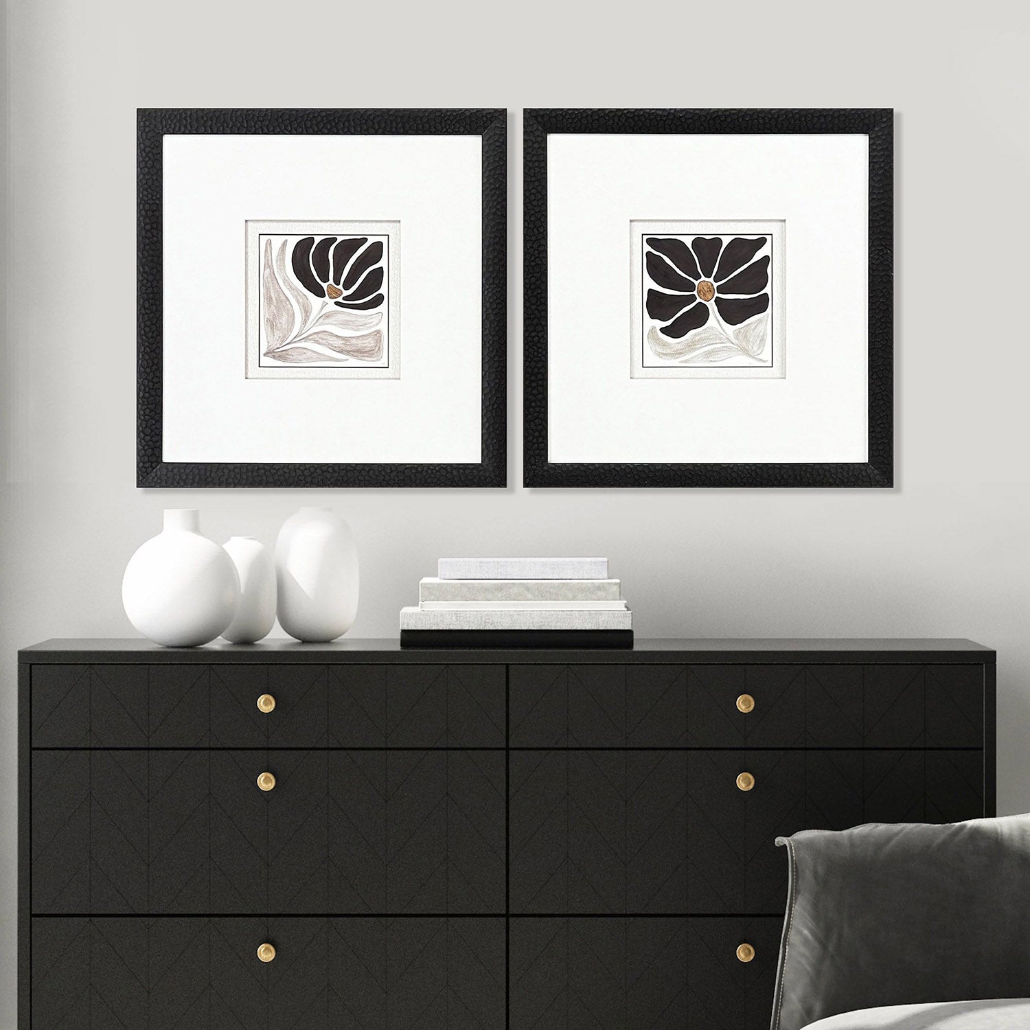 Charron Modern Petals Framed Artwork Set of 2