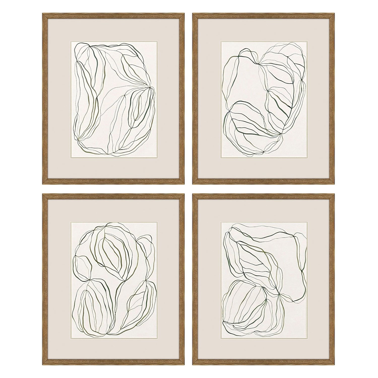 Herge Linear Composition Framed Artwork Set of 4