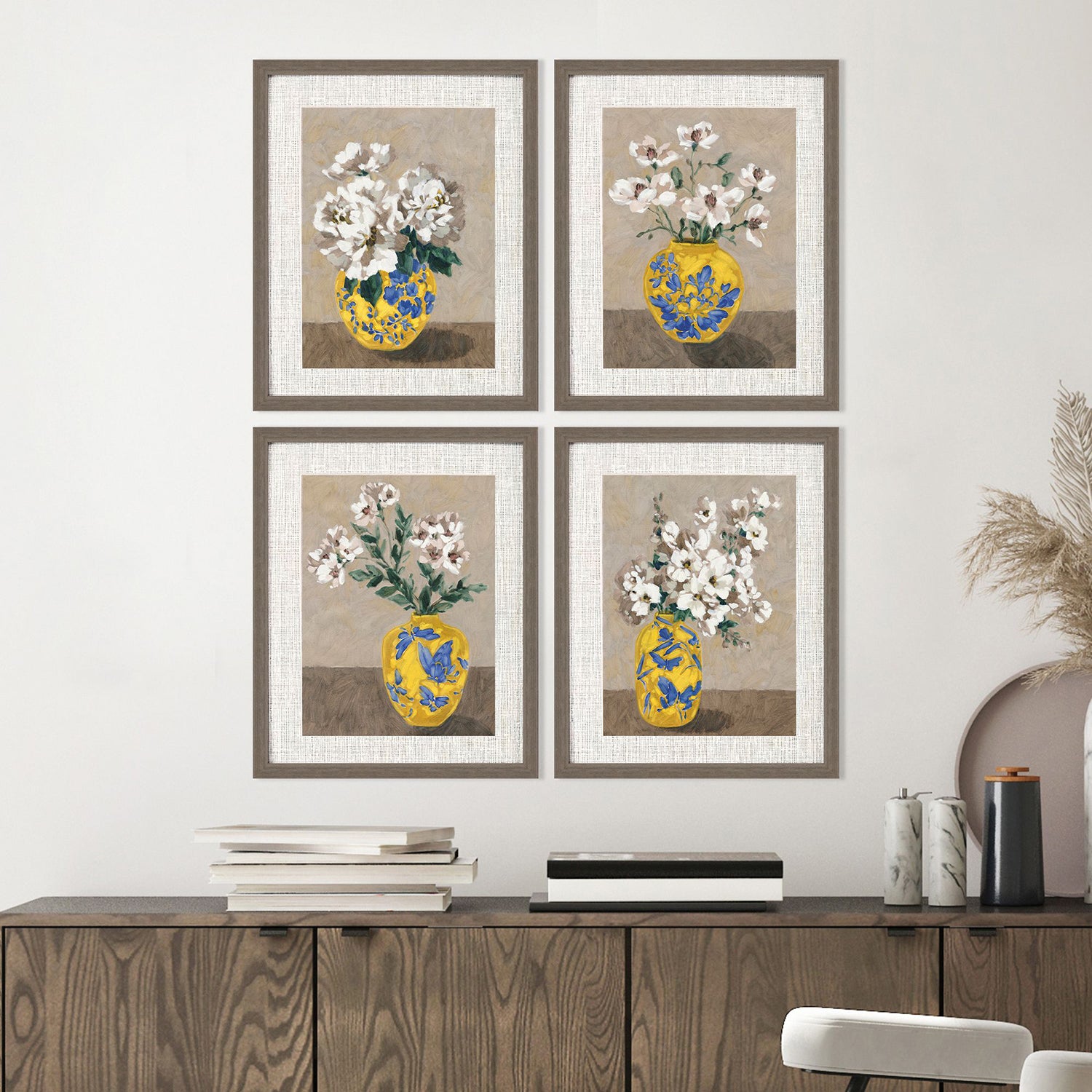 Markham Decorative Bouquet Framed Artwork Set of 4