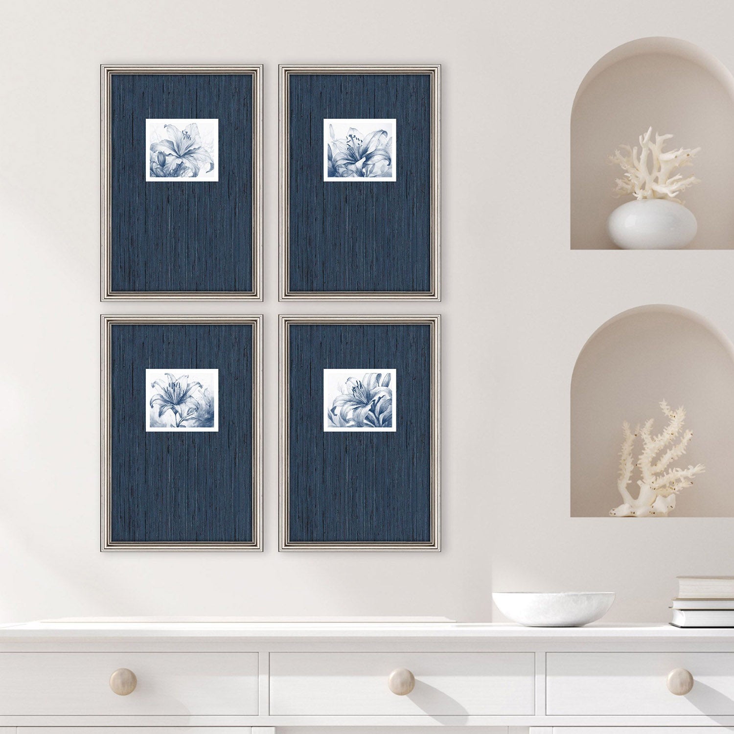 Langdon Lillies Framed Artwork Set of 4