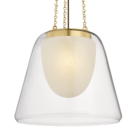 Hudson Valley Lighting Pine Bush Large Pendant in Aged Brass, primary product view