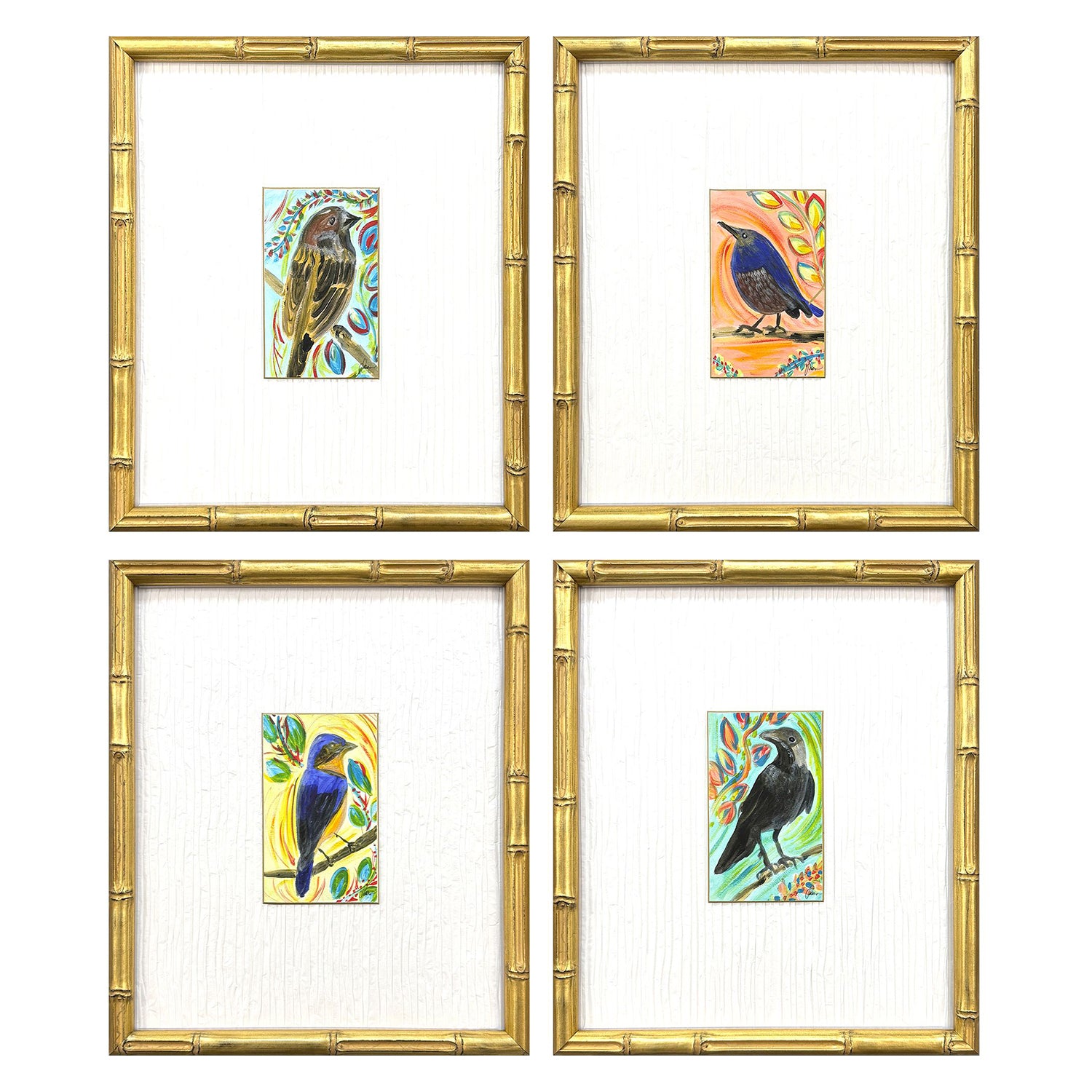 Adamson Ray Sassy Birds Framed Artwork Set of 4