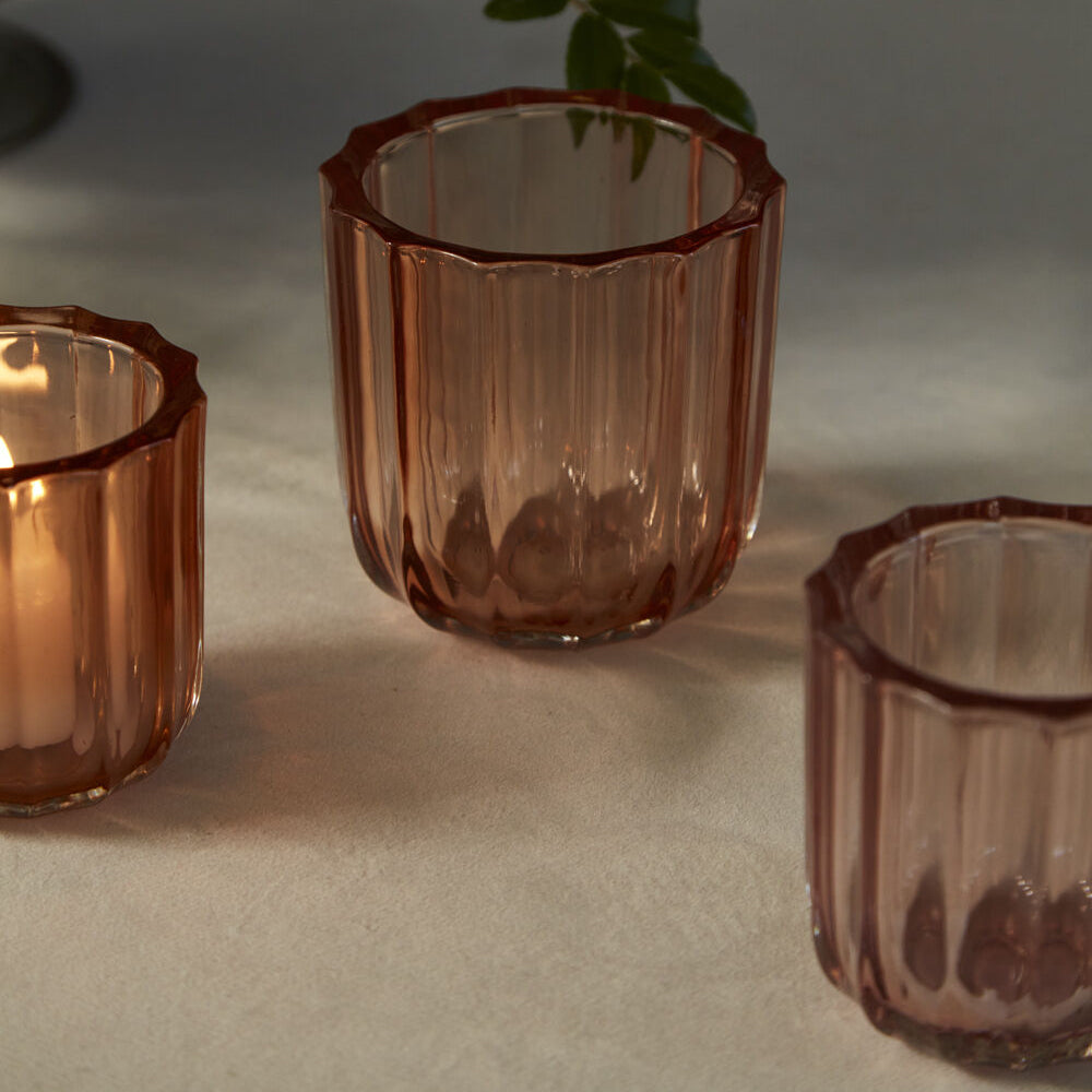 Tanger Votive Candle Holder Set of 4 part of a curated tabletop arrangement