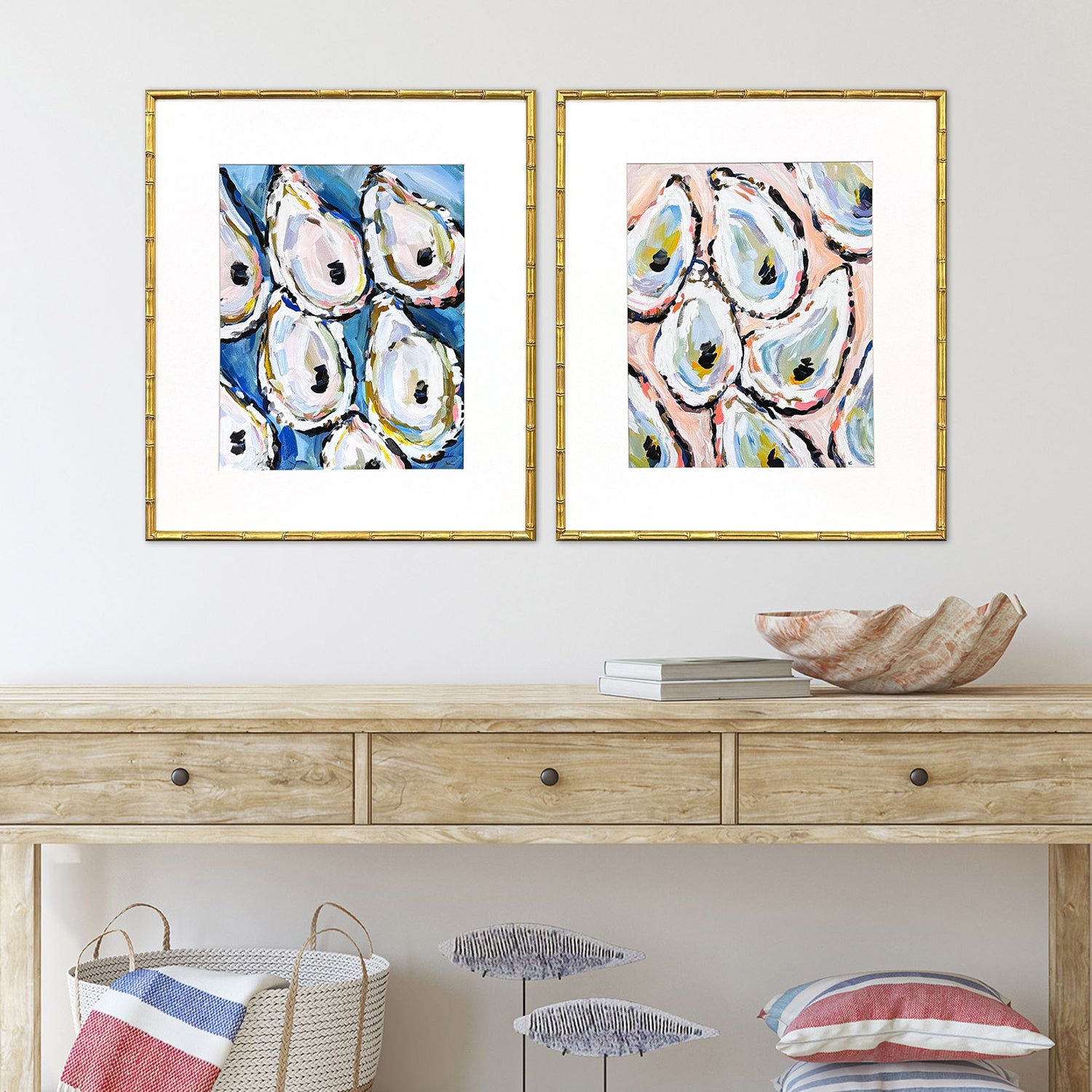 Devine Oyster Shells Framed Artwork Set of 2