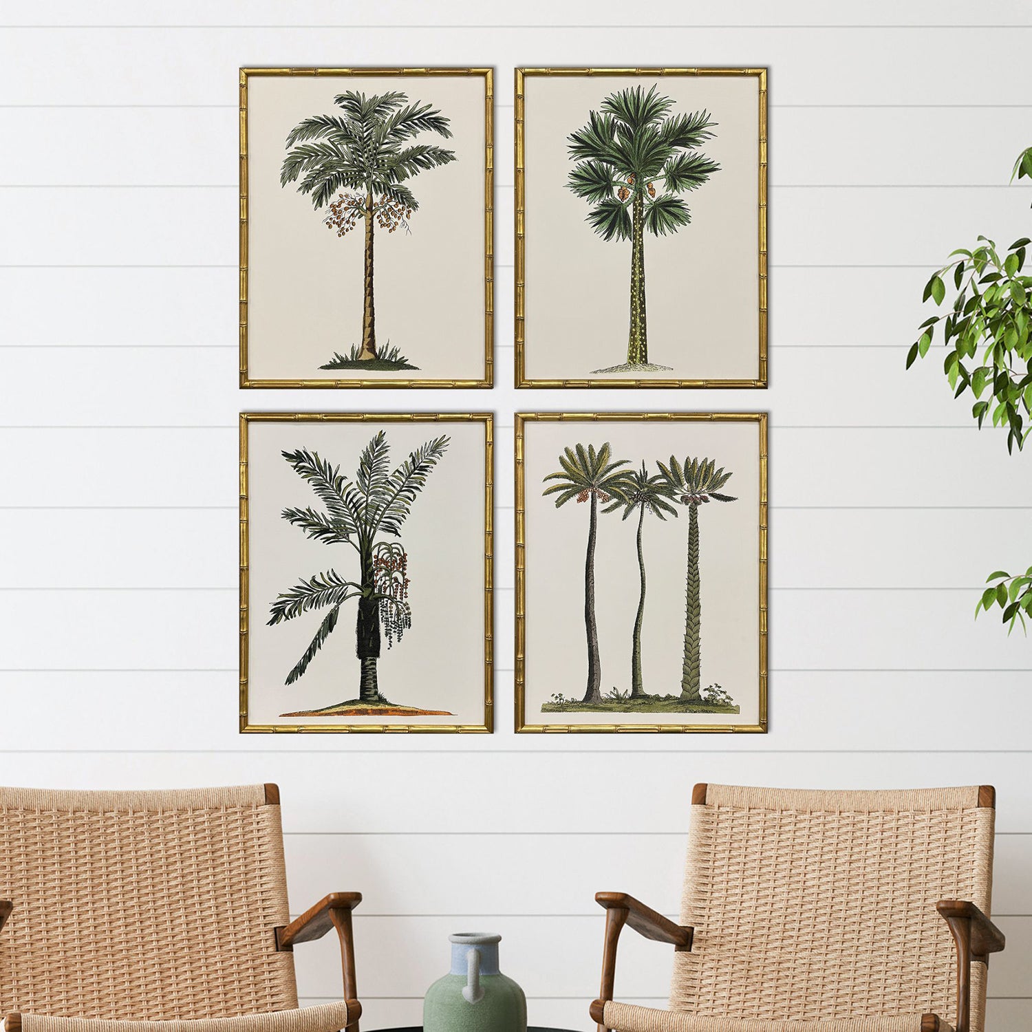 Giclee Studio Contemporary Palm II Framed Artwork Set of 4