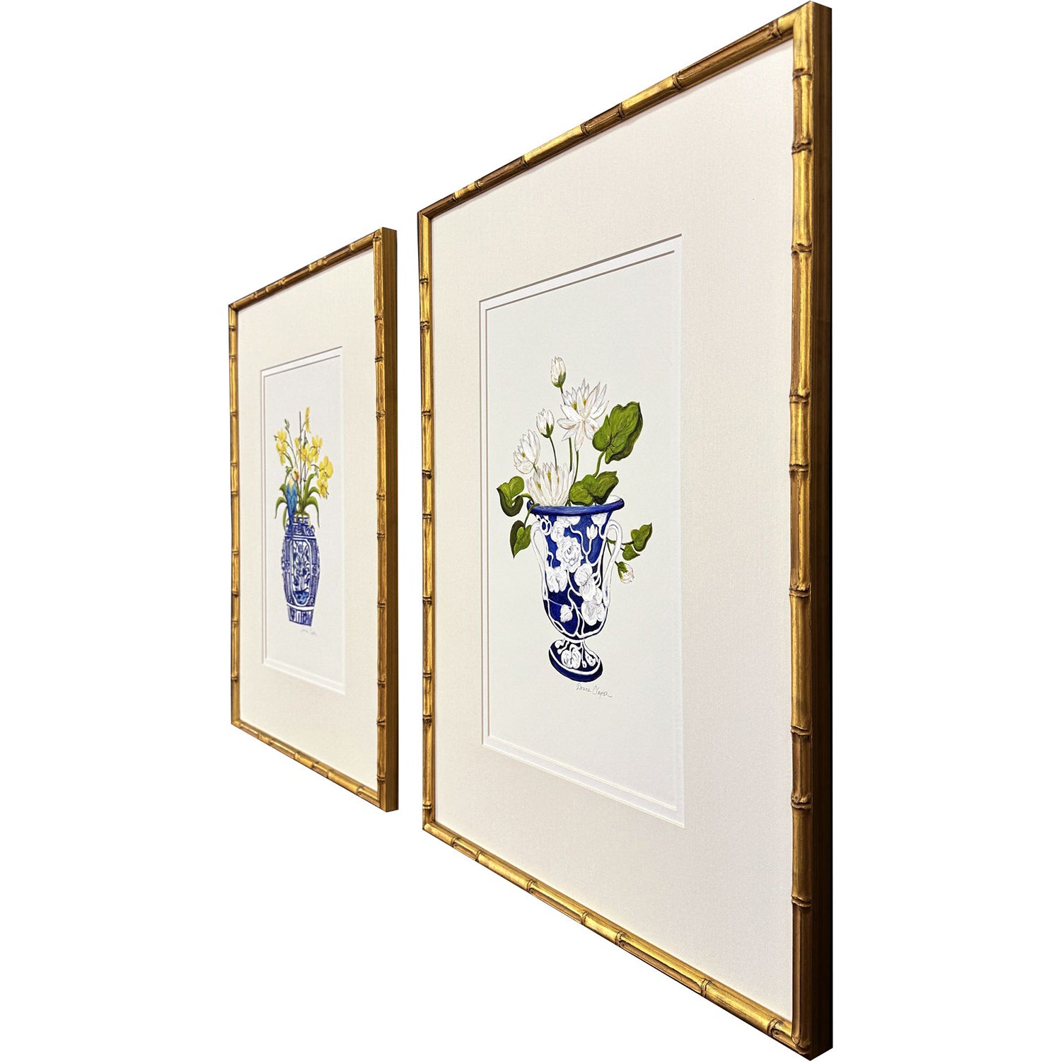 Clayton Blue and White II Framed Artwork Set of 2
