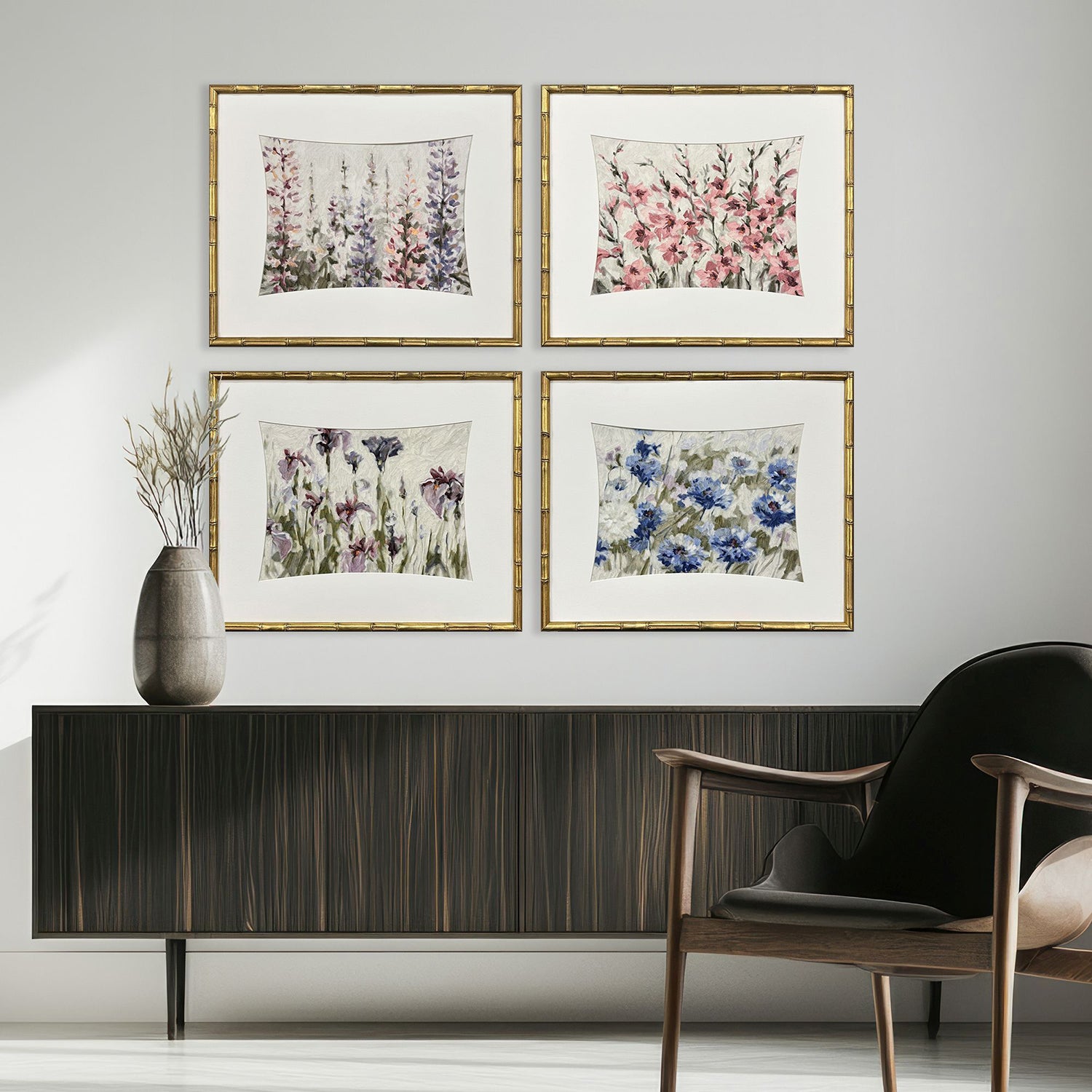 Bell Floral Haven Framed Artwork Set of 4