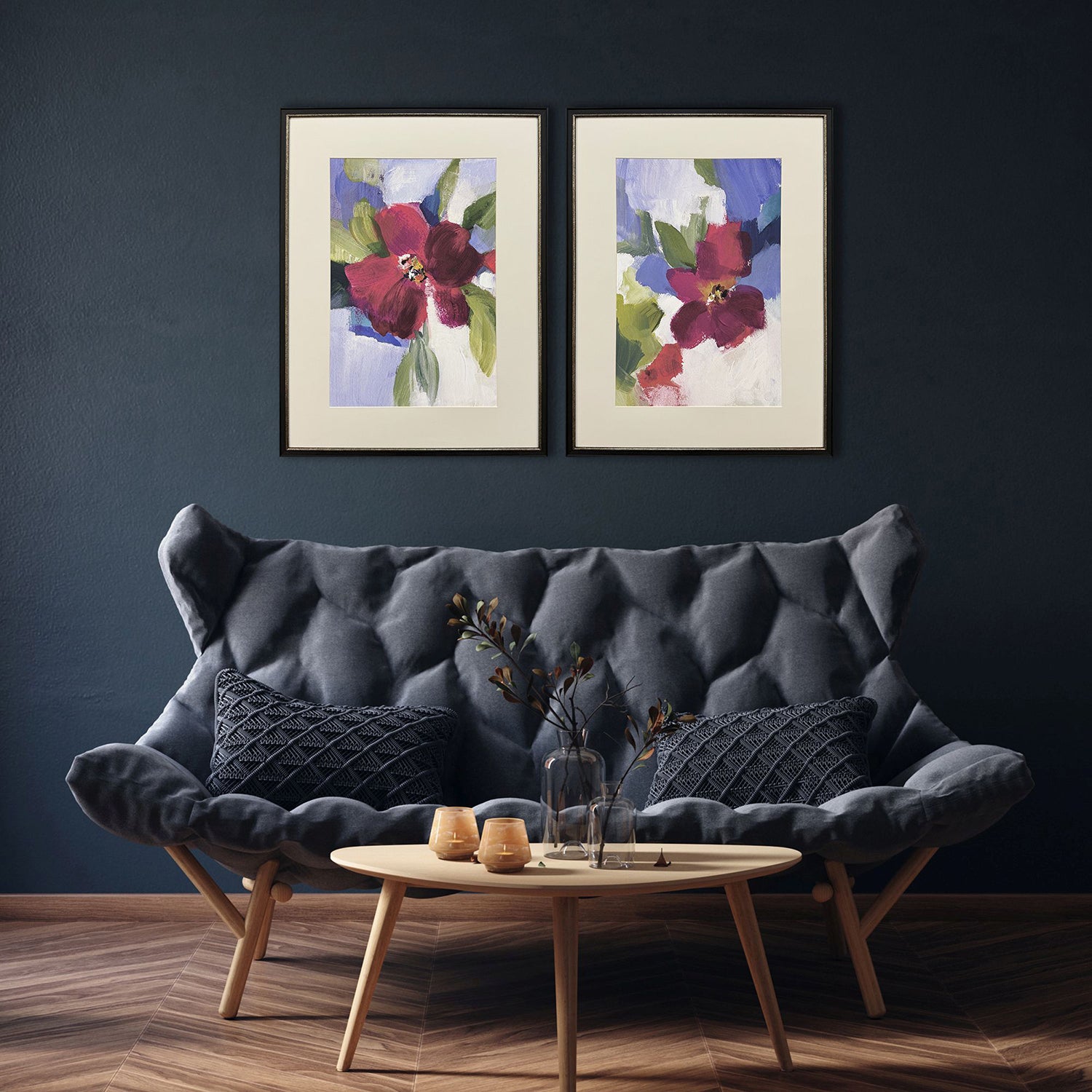 Loreth Modern Fleur Framed Artwork Set of 2