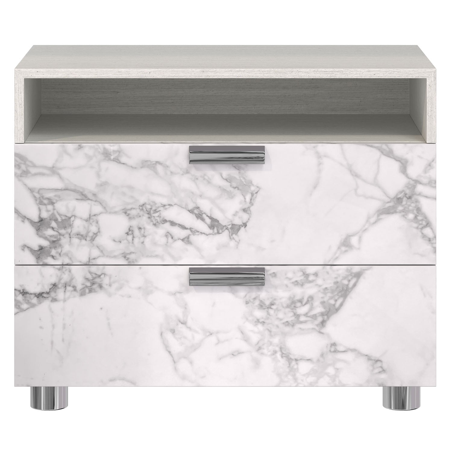 Bernhardt Stratum Nightstand with 2 Arabescato Drawers