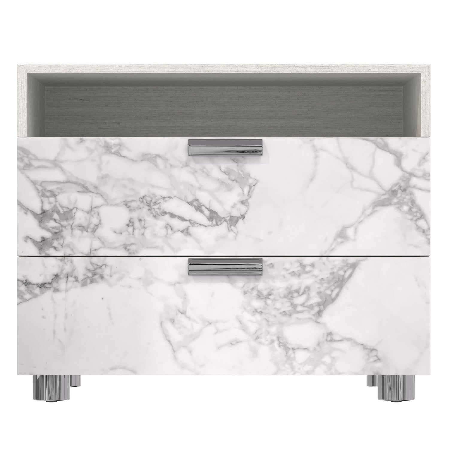 Bernhardt Stratum Nightstand with 2 Arabescato Drawers