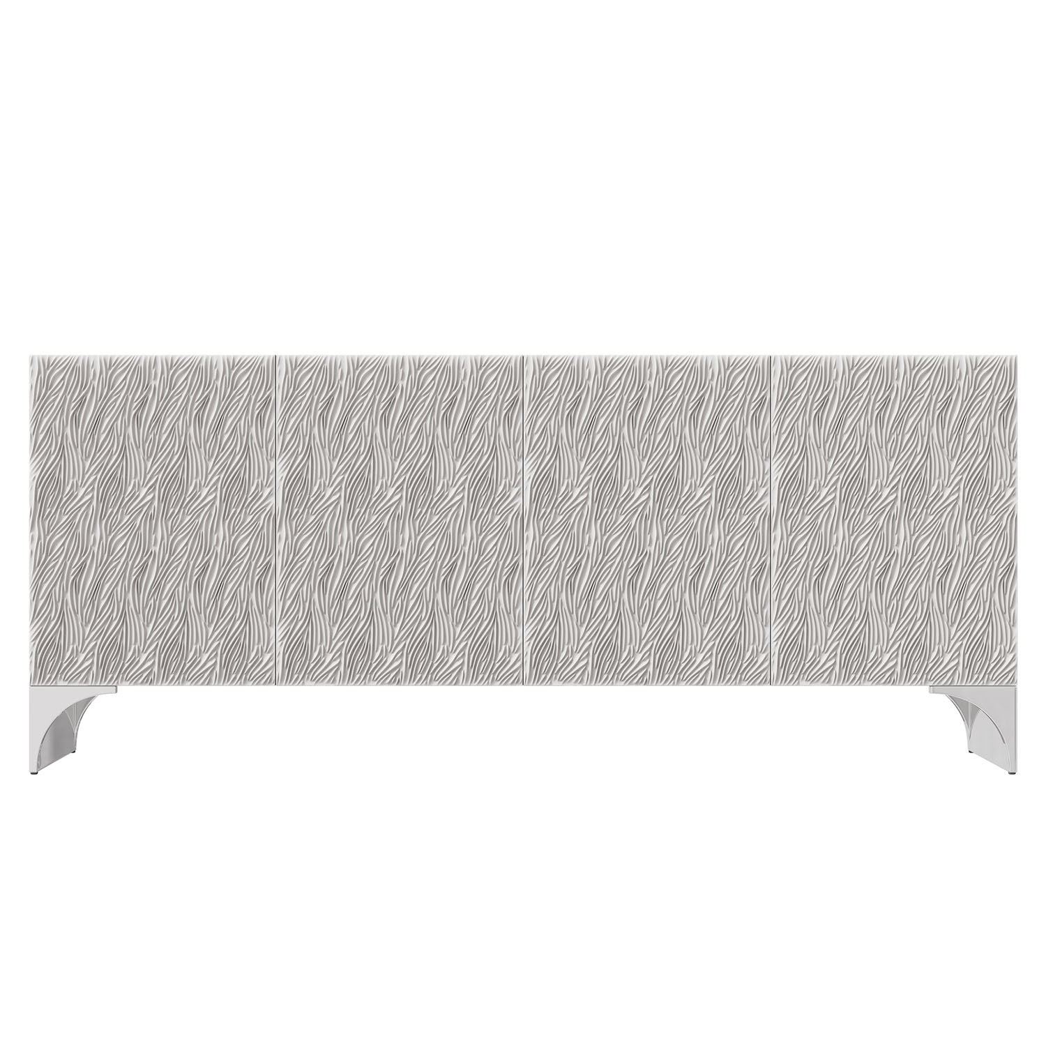 Bernhardt Stratum Entertainment Credenza in Fossil finish, side profile view