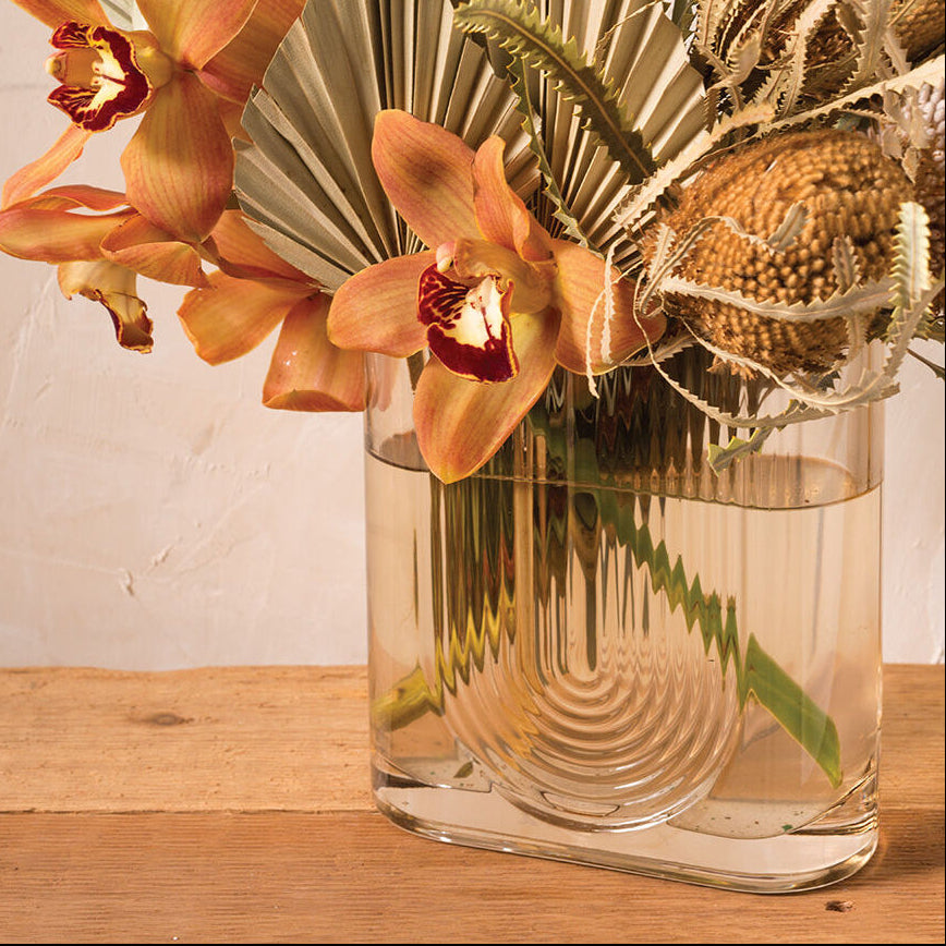 Moreno Vase, amber glass vase