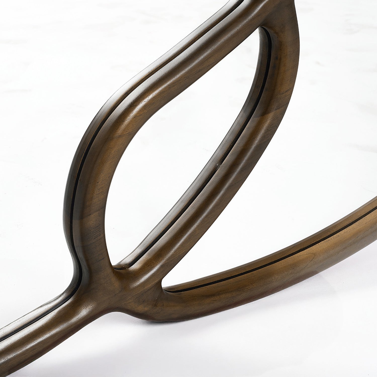 Interlude Home Dominique Classic Walnut Mirror shown to scale in a space