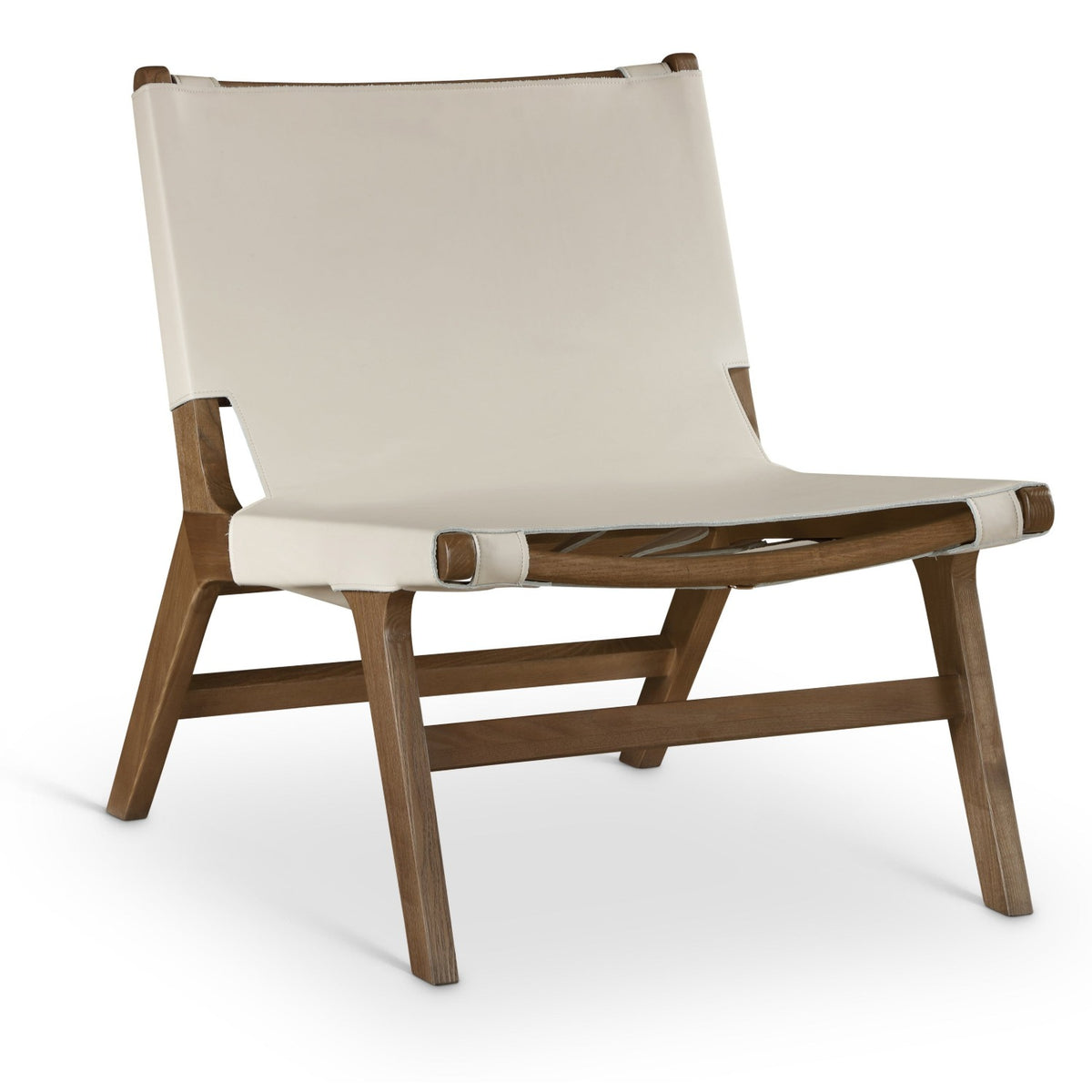 Rawlins Beige Vegan Leather Upholstered Accent Chair in beige leather, walnut ash, primary product view