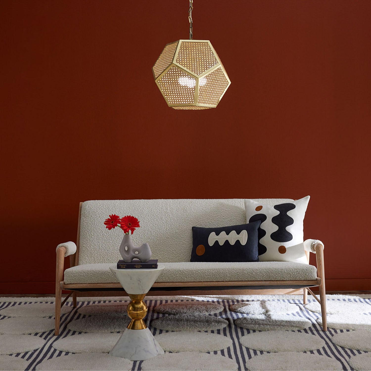 Toklas rectangle pillow three-quarter angled view