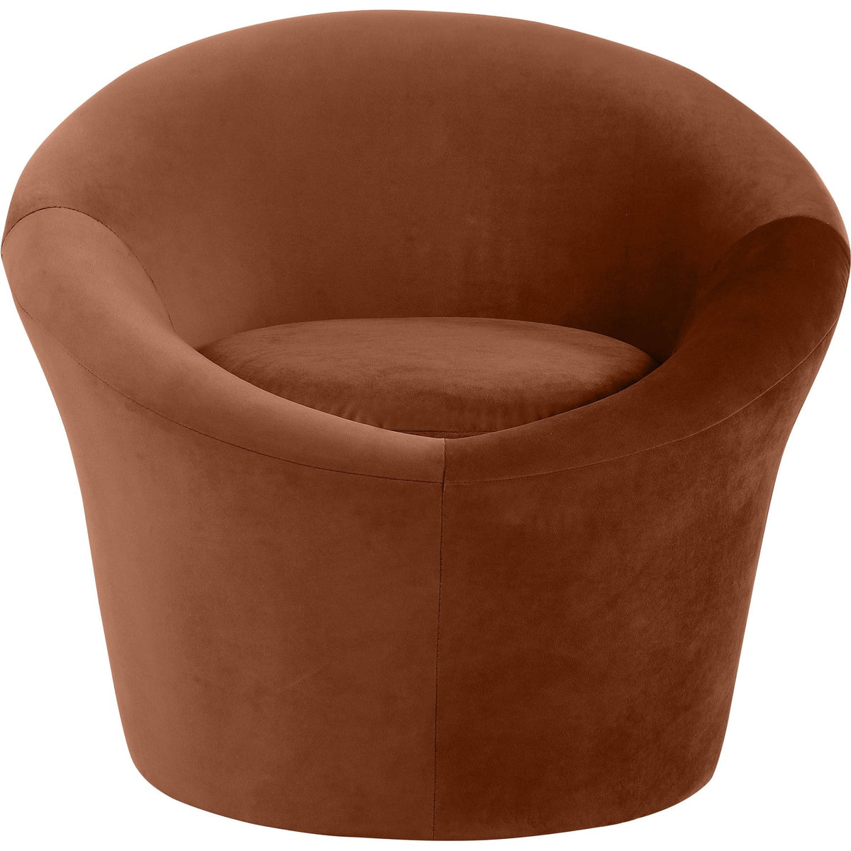 Tristan Cognac Velvet Upholstered Accent Chair
