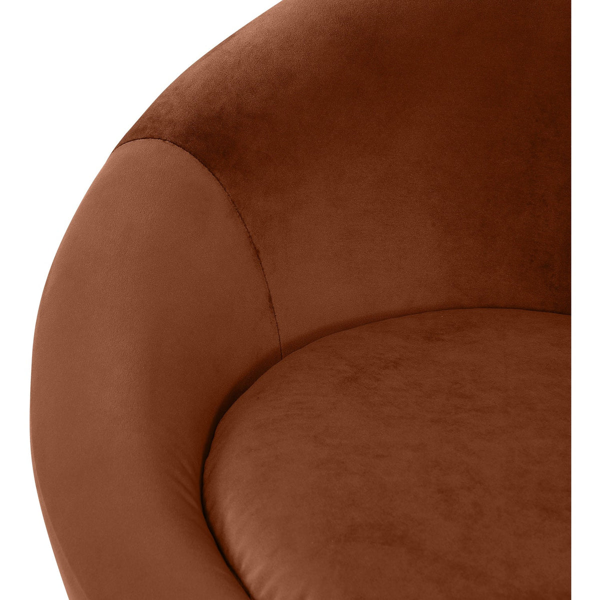 Tristan Cognac Velvet Upholstered Accent Chair