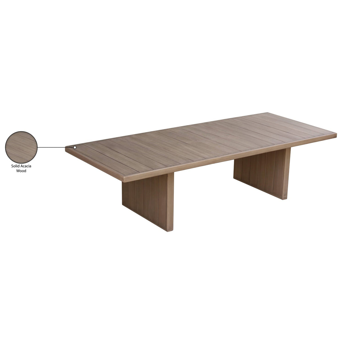 Solace 88.5in 114.75in Natural Acacia Wood Outdoor Patio Dining Table