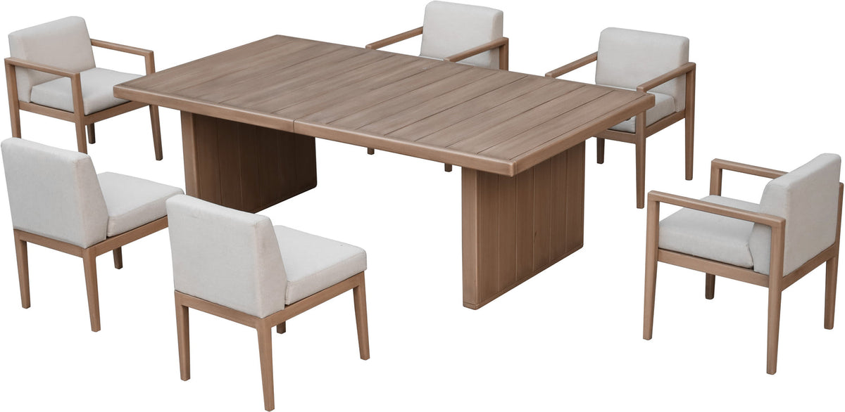 Solace 88.5in 114.75in Natural Acacia Wood Outdoor Patio Dining Table
