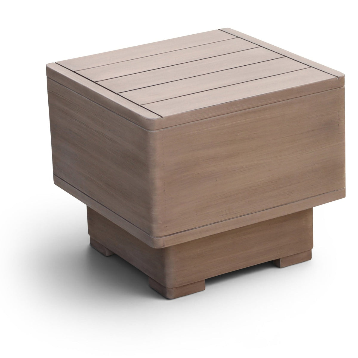 Solace Natural Acacia Wood Outdoor Patio End / Side Table in solid natural acacia wood, primary product view