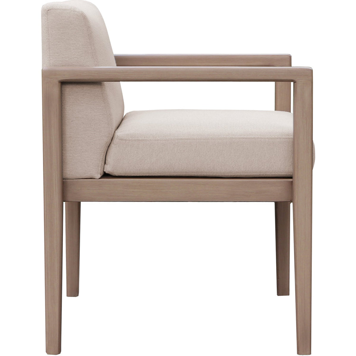 Solace Beige Olefin Performance Fabric Outdoor Patio Dining Arm Chair