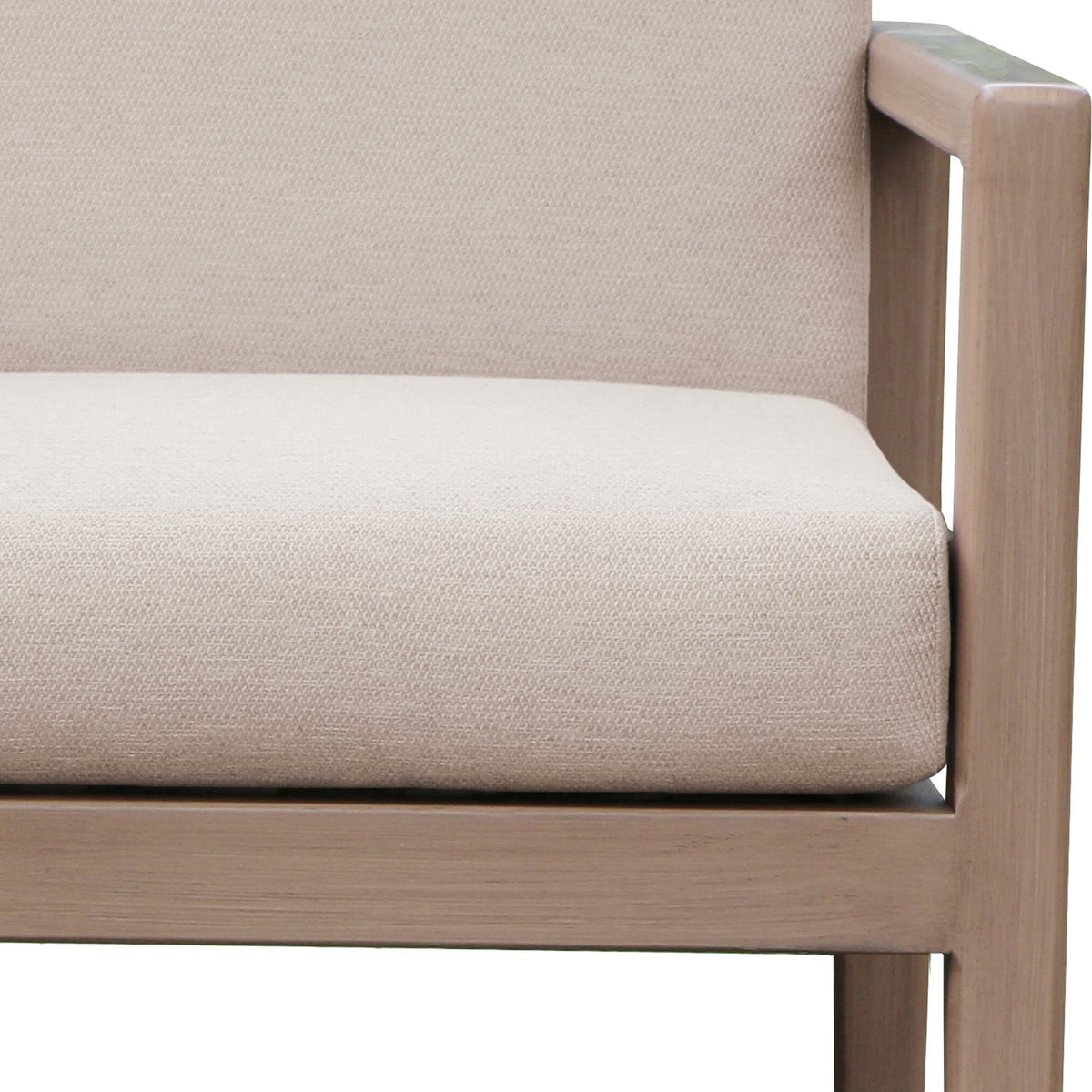 Solace Beige Olefin Performance Fabric Outdoor Patio Dining Arm Chair