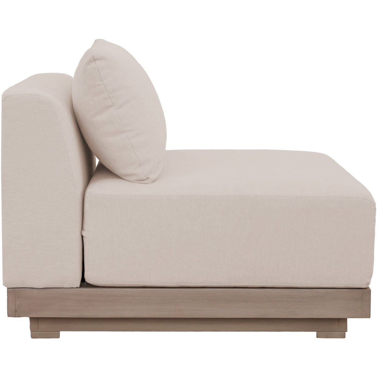 Solace Beige Olefin Performance Fabric Outdoor Patio Modular Armless Chair