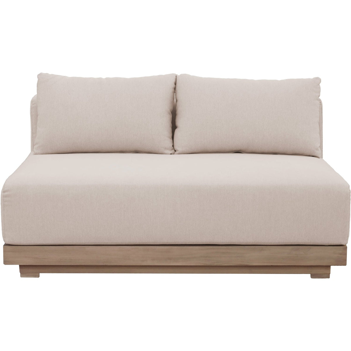 Solace 55in Beige Olefin Performance Fabric Outdoor Patio Modular Loveseat