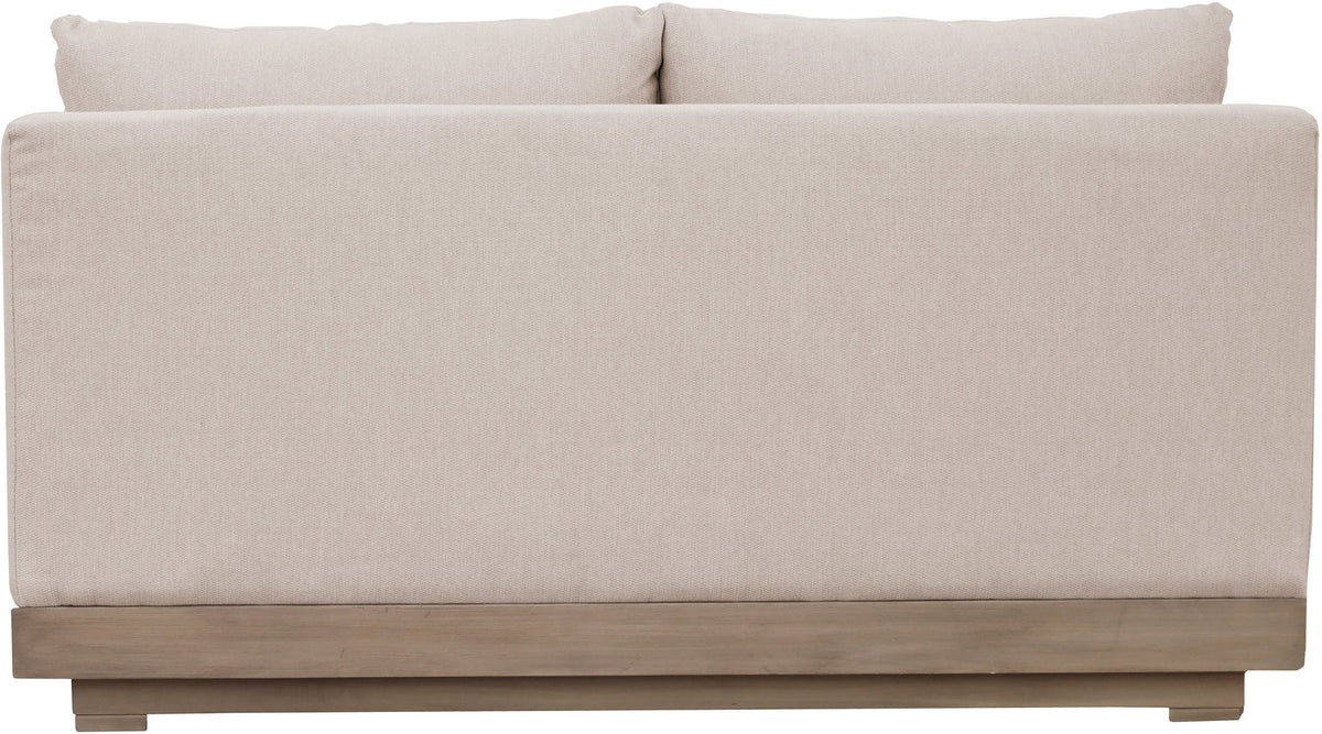 Solace 55in Beige Olefin Performance Fabric Outdoor Patio Modular Loveseat