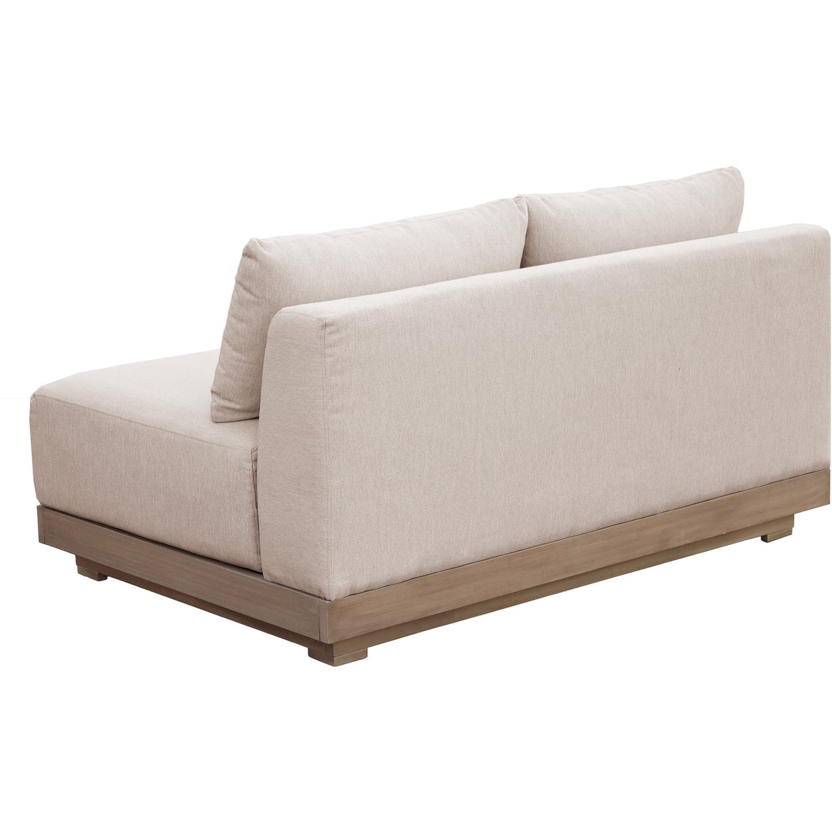 Solace 55in Beige Olefin Performance Fabric Outdoor Patio Modular Loveseat