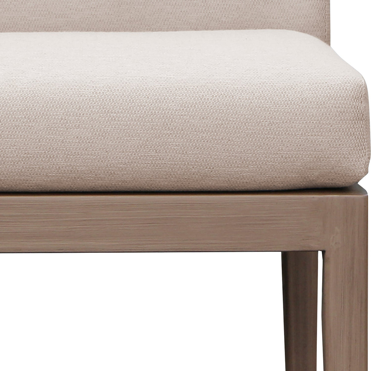 Solace Beige Olefin Performance Fabric Outdoor Patio Dining Side Chair